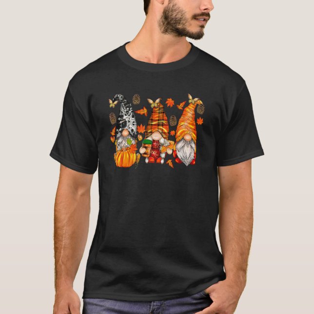 Camiseta Feliz Queda, vocês todos Gnomo Pumpkin Truck Obrig (Frente)