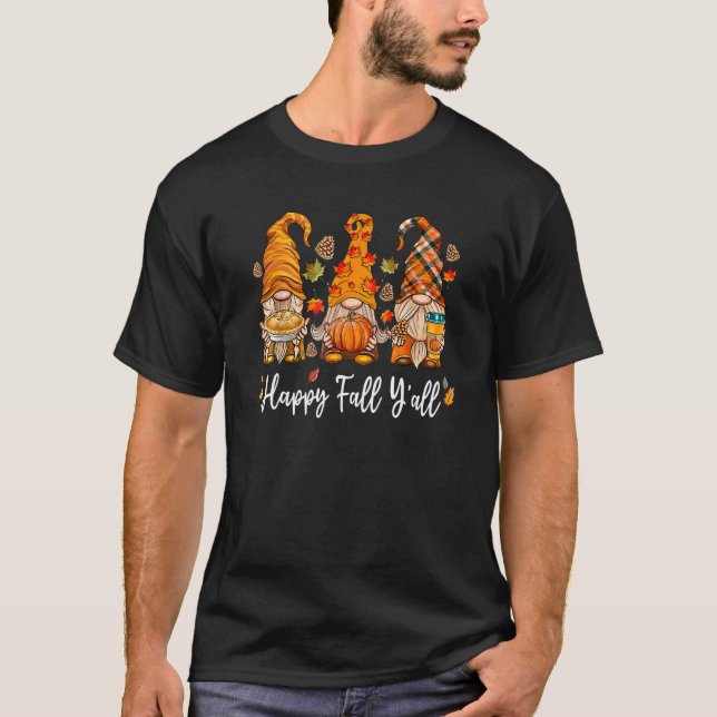 Camiseta Feliz Queda, vocês todos Gnomo Pumpkin Truck Obrig (Frente)