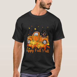 Camiseta Feliz Queda Yall Dachshund Dog Truck Pumpkin Outon