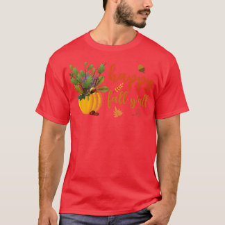 Camiseta Feliz Queda Yall Pumpkin Bonito Sai do outono Se