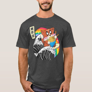 Camiseta Feliz Ramen Comendo Ramen Navegando em Kanagawa Ca