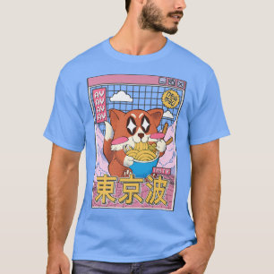 Camiseta Feliz Ramen Comendo Ramen Vaporwave Aestético Anim