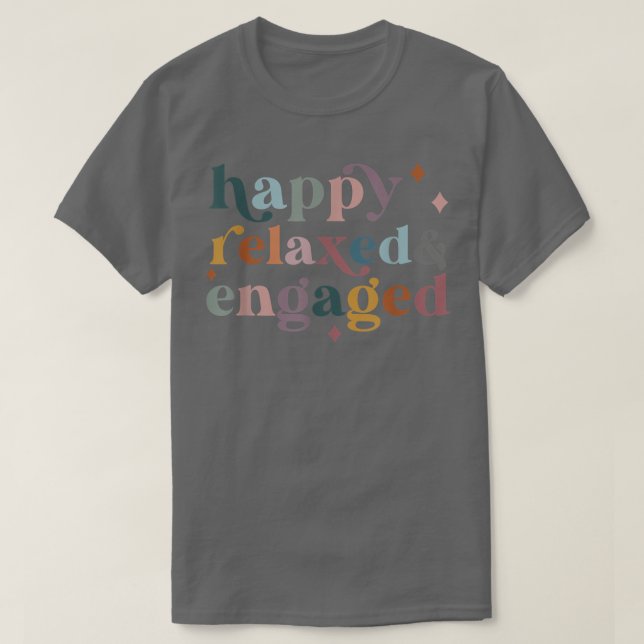 Camiseta Feliz Relade Envolvido Engraçado De Volta À Escola (Frente do Design)