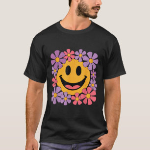 Camiseta Feliz Retro Daisy Smile Face Cara Com Homens Estét
