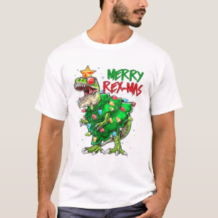 Camiseta Feliz Rex-Mas Engraçado T-Rex Dinossauro Presente