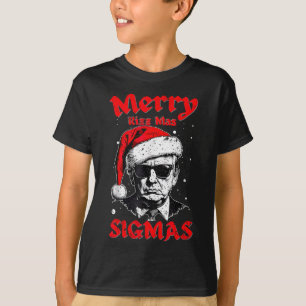Camiseta Feliz Rizz Mas Sigmas Engraçado Papais noeis Alpha