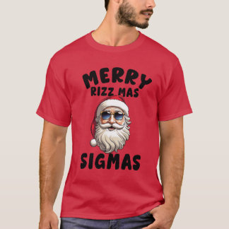 Camiseta Feliz Rizz Mas Sigmas, Feliz Natal T-Shi T-Shi