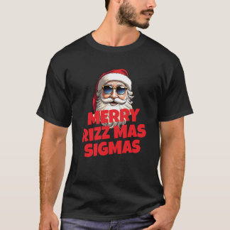 Camiseta Feliz Rizz Mas Sigmas, Feliz Natal T-Shi T-Shi