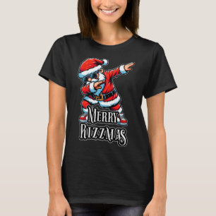 Camiseta Feliz Rizzmas Dabbing Papais noeis Engraçado Natal