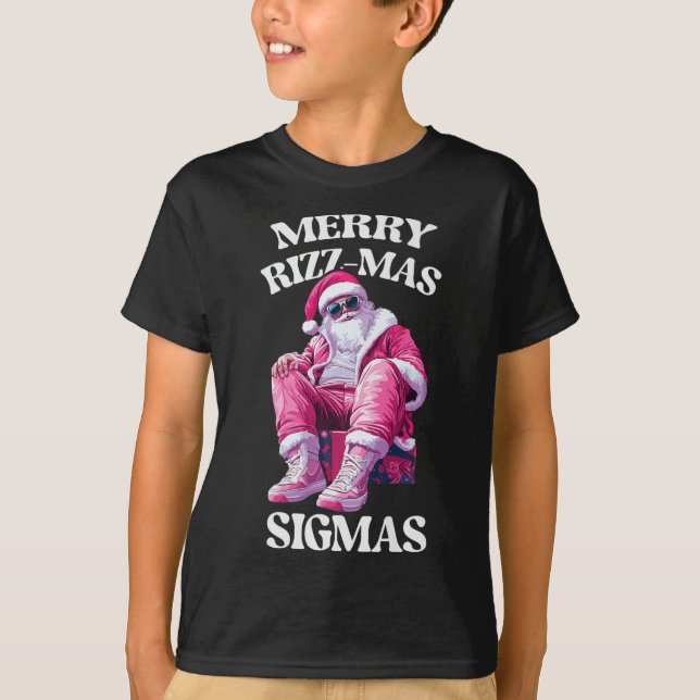 Camiseta Feliz Rizzmas Sigmas Papais noeis Rizzler Jovens C (Frente)