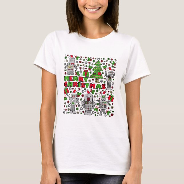 Camiseta Feliz Robô de Natal (Frente)