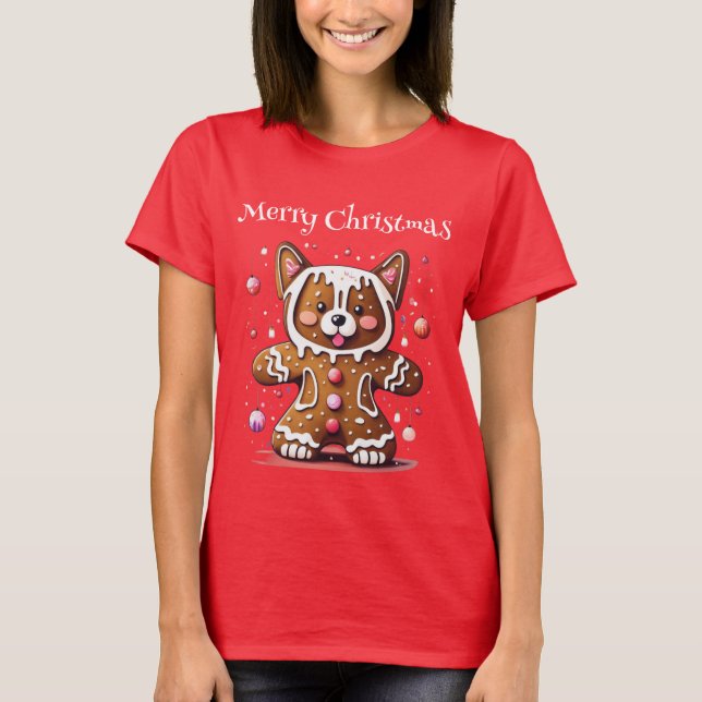 Camiseta Feliz Rouco de pão de Natal (Frente)