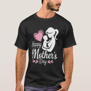 Camiseta Feliz Roupa de Dia de as mães para mamãe Mãe Mo