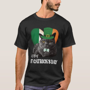 Camiseta Feliz Rua Carrapato Rua do Dia Patrick Cat Irish F