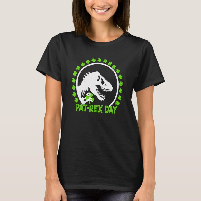 Camiseta Feliz Rua da Rua Rex Day Patrick Patrex Dinosaur (Frente)
