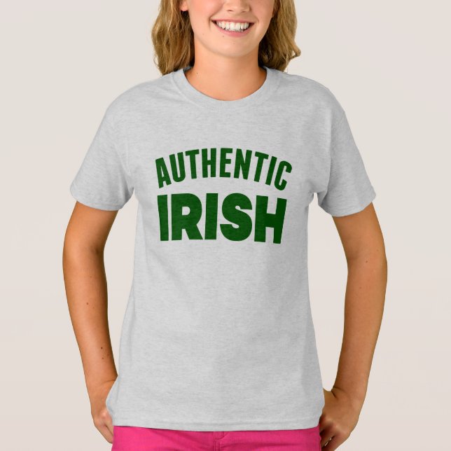 Camiseta Feliz Rua, Dia de Patrick | Autêntico irlandês (Frente)