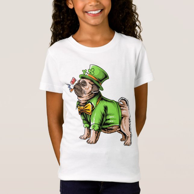 Camiseta Feliz Rua, Dia de Patrick | Camisa-T De Pug De Lep (Frente)