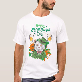 Camiseta Feliz Rua, Dia de Patrick, Gato