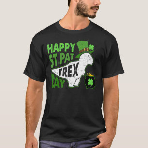 Camiseta Feliz Rua, Dia de São Patrício do Dinossauro Rex D