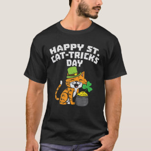 Camiseta Feliz Rua Dia de Truques de Gato, Santo de Gato, R