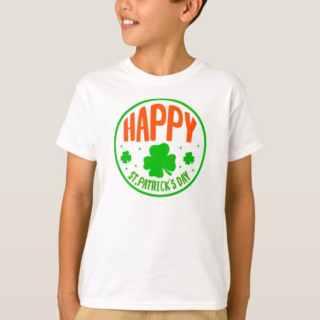 Camiseta Feliz Rua do Círculo do Dia de Patrick Design-6350 (Frente)