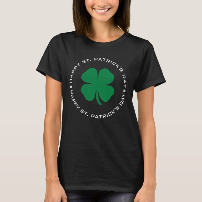 Camiseta Feliz Rua do Dia de Patrick Shamrock Lucky Charm (Frente)