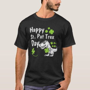 Camiseta Feliz Rua em T Rex Saint Patrick's Dinos Engraçado