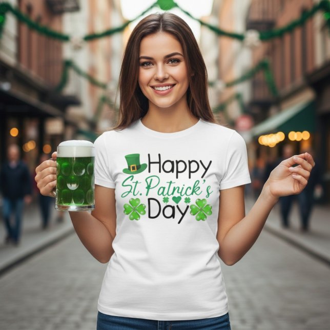 Camiseta Feliz Rua, Feriado Festivo do Dia de Patrick (Happy St. Patrick's Day Festive Holiday T-Shirt)