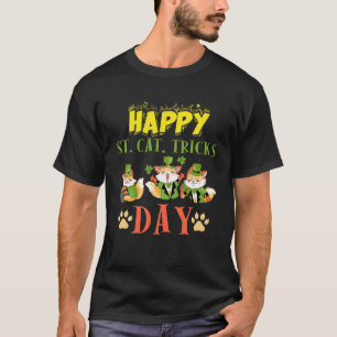 Camiseta Feliz Rua. Gato-Truques Dia Engraçado Gato-Pão do 