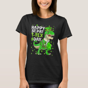 Camiseta Feliz Rua no Dia de Trex Dinossauro Dia de São Pat