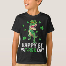 Feliz Rua no Dia do Trex Dinossaur Toddler St Patr