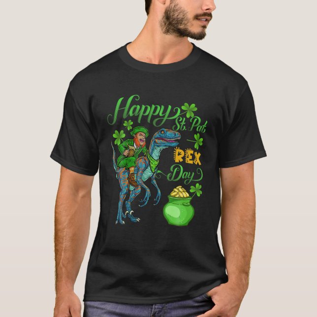 Camiseta Feliz Rua no Rex Saint Patrick Dift do Dinossauro (Frente)
