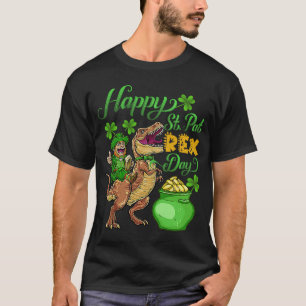 Camiseta Feliz Rua no Rex Saint Patrick Dinosaur Kid