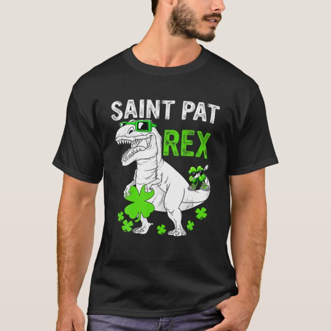 Camiseta Feliz Rua no Rex Saint Patrick Dinossaur Boys (Frente)