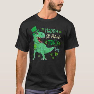 Camiseta Feliz Rua no T Rex Saint Patrick Dinosaur Bo