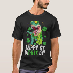 Camiseta Feliz Rua no T-Rex Saint Patrick Dinosaur Bo