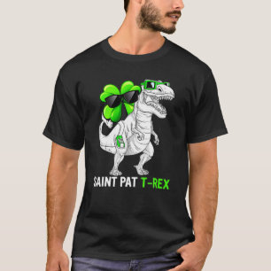 Camiseta Feliz Rua no T Rex Saint Patrick Dinosaur Bo