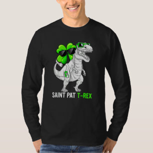 Camiseta Feliz Rua no T Rex Saint Patrick Dinosaur Bo