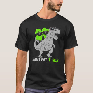 Camiseta Feliz Rua no T Rex Saint Patrick Dinosaur Bo