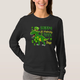 Camiseta Feliz Rua no T Rex Saint Patrick Dinosaur Bo