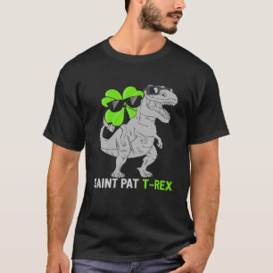 Camiseta Feliz Rua no T Rex Saint Patrick Dinosaur Bo