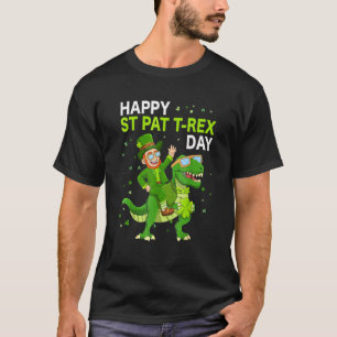 Camiseta Feliz Rua no T Rex Saint Patrick Dinosaur Bo