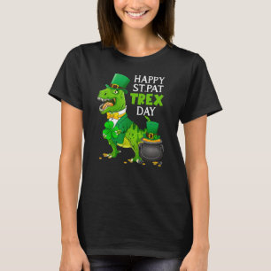 Camiseta Feliz Rua no T Rex Saint Patrick Dinosaur Bo