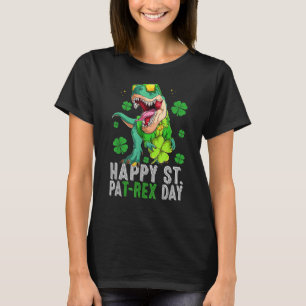 Camiseta Feliz Rua no T-Rex Saint Patrick Dinosaur Bo