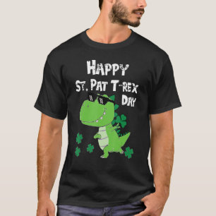 Camiseta Feliz Rua no T Rex Saint Patrick Dinosaur Bo