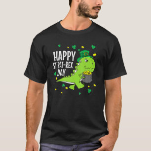 Camiseta Feliz Rua no T Rex Saint Patrick Dinosaur Bo