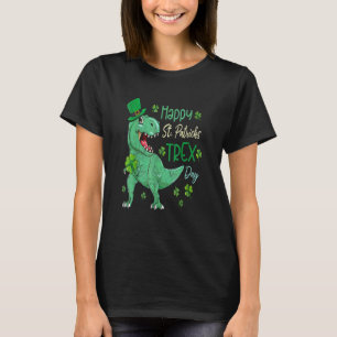 Camiseta Feliz Rua no T Rex Saint Patrick Dinosaur Bo