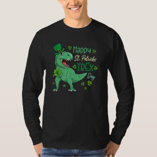Camiseta Feliz Rua no T-Rex Saint Patrick Dinosaur Bo