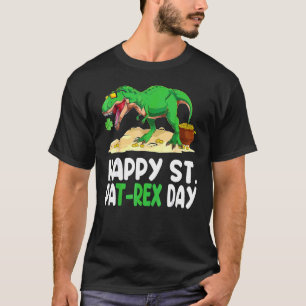 Camiseta Feliz Rua no T Rex Saint Patrick Dinossaur Sh