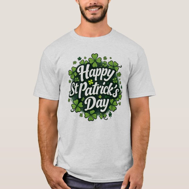 Camiseta Feliz Rua. O Dia de Patrick Shamrock Tee (Frente)